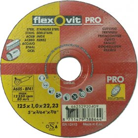 Diskas metalo pjov. 125x1.2x22.2 FLEXOVIT PRO 12724