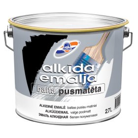 Dažai Rilak alkidiniai, pus. matiniai, balti, 2.7 l