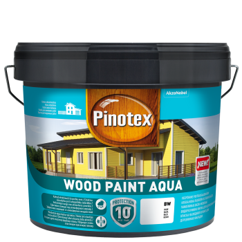 Dažai Pinotex Wood Paint Aqua, BW bazė (balta), 9 l