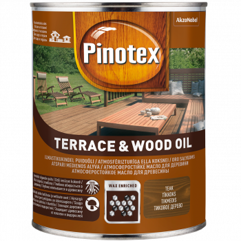 Alyva medienai Pinotex Terrace&Wood Oil, tikmedžio sp., 1 l