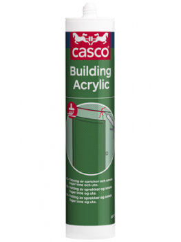 Hermetikas Casco Acryl BUILDING baltas, 300ml