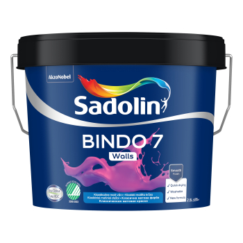 Dažai Sadolin BINDO 7, BW (balti), 2.5l