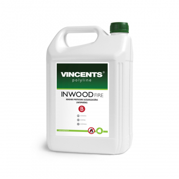 Antipirenas Vincents polyline INWOOD Fire B, raudonas, 5l