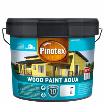 Dažai Pinotex Wood Paint Aqua, BW bazė (balta), 9 l