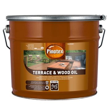 Alyva medienai Pinotex Terrace&Wood Oil, CLR bazė, 10 l
