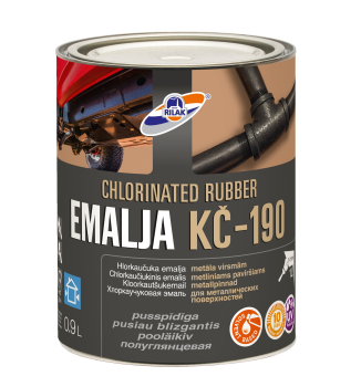 Dažai chlorkaučiukiniai Rilak KČ-190, juodi,  0.9 l